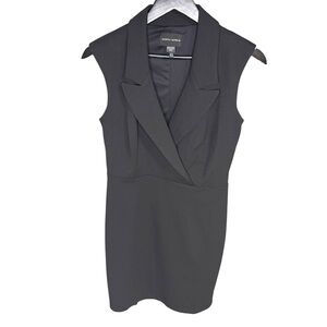 Donna Morgan Size 8 Black Sleeveless Sheath Dress Blazer Style Workwear Chic